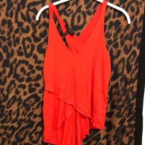 Asymmetrical Cross Back Tank - Petite